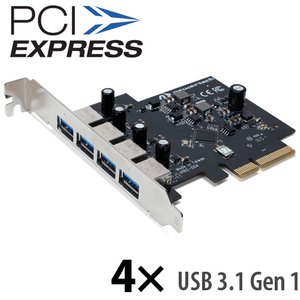 NewerTech MAXPower 4-Port USB 3.2 (5Gb/s) PCIe Expansion Card